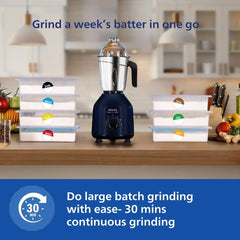 Philips HL7713/01,1000W PowerPro Motor Mixer Grinder, 3 Jars, Azure Blue