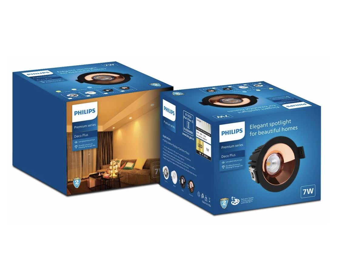 Philips 7W Deco Plus LED COB (WW) Rose Gold (Rose Gold, Chrome, B0F5MY4SB5)