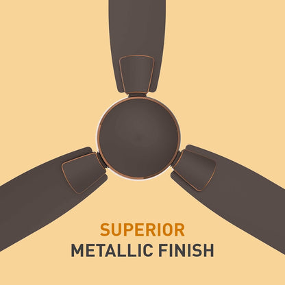 Crompton Highspeed Toro 1200 mm Designer Ceiling Fan | BEE Star Rated Energy Efficient | Anti-Dust | Active Power Technology | Upto 50% Less Heating | 2 Year Manufacturer Warranty | Magic Brown
