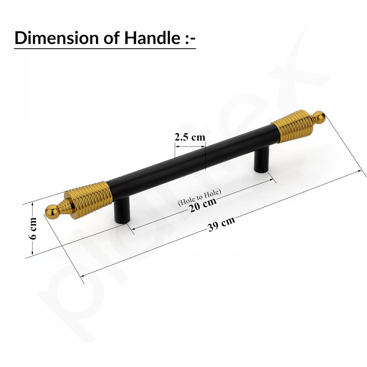 Plantex Heavy Duty Door Handle for Main Door/14-inches Main Door Handle/Pull Push Door Handle for Wooden & Glass Door - Pack of 1 (Black and Gold) - 3 Years Warranty-2