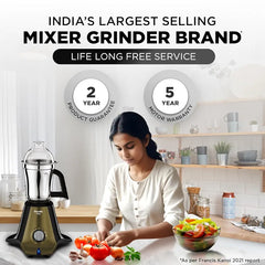 Preethi Titan Mixer Grinder for Kitchen | 3 Jars 1000W Mixie| Black  Plastic