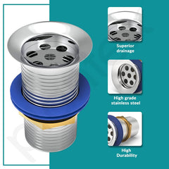 Plantex Stainless Steel 4 inch Full Thread Waste Coupling for Wash Basin/Coupling for Sink - Pack of 1 (Silver)-5