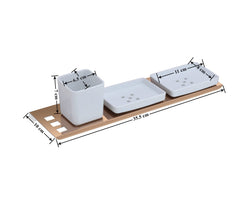 Plantex Stainless Steel with ABS Material Double Soap Dish/Stand with Tumbler Holder for Bathroom/Kitchen/Paste&Brush Stand/Bathroom Accessories-Rose Gold-3