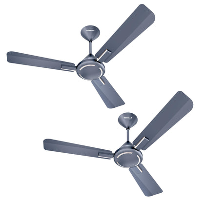 Havells 1200mm Ambrose ES Ceiling Fan|Premium Finish, Decorative Fan, Elegant Look, High Air Delivery, Energy Saving, 100% Pure Copper Motor|2 Year Warranty by Brand|(Pack of 1, Gold Mist Wood) 1 Star