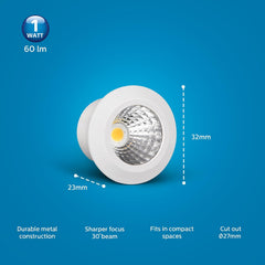 Philips 1 Watt LED B22 COB Spotlight (Pack of 24)