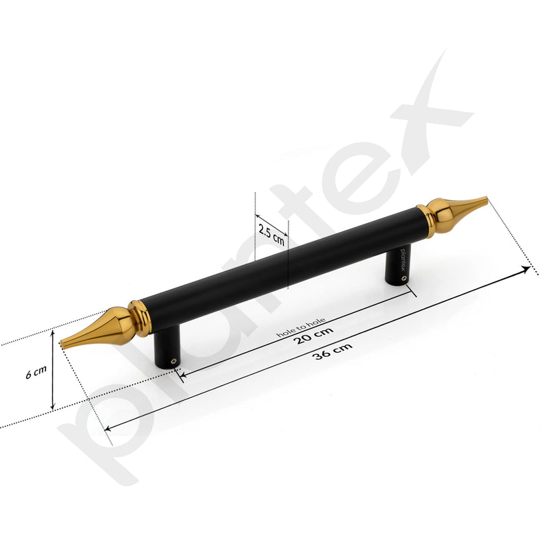 Plantex Heavy Duty Door Handle/14 Inch Main Door Handle/Pull-Push Door Handle/Door & Home Decor - Pack of 2 (Black and Gold)-3