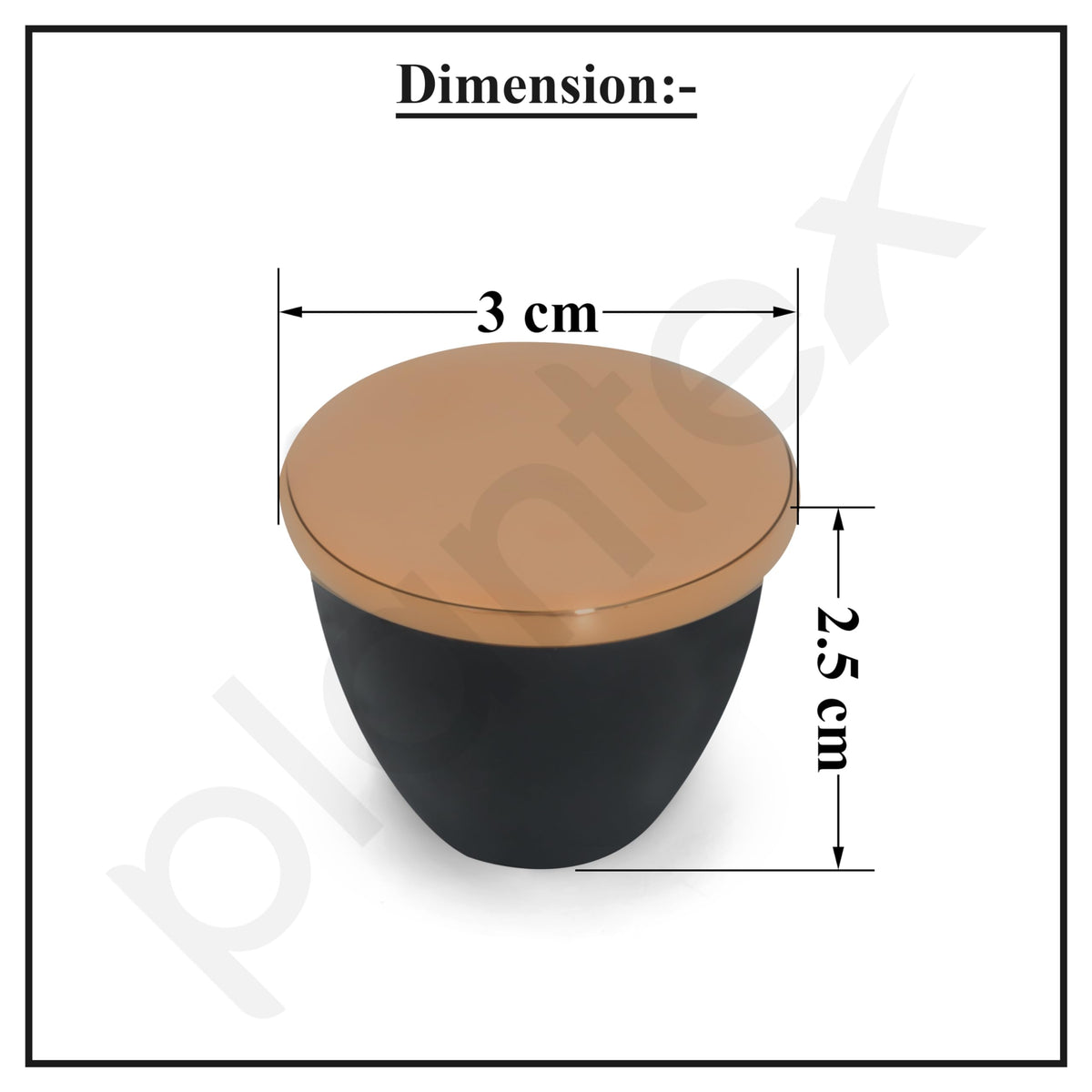 Plantex Knobs for Drawer/Drawer Knobs/Knobs for Cabinets/Pull-Push Knobs for Kitchen/Bedroom Drawer - Pack of 6 (Rose Gold & Black)-3