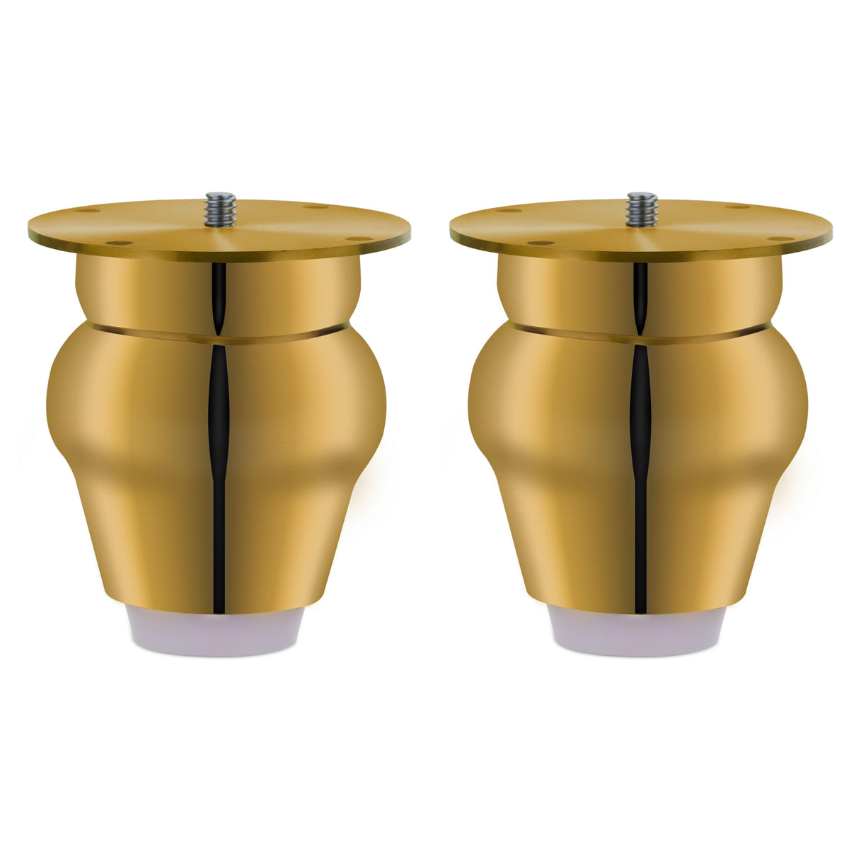 Plantex Heavy Duty Round 3 inch Spare Sofa Legs for Bed Furniture/Sofa Legs for Furniture Fitting/Table Legs/Sofa Leg Set of 2 pcs (Gold Finish)
