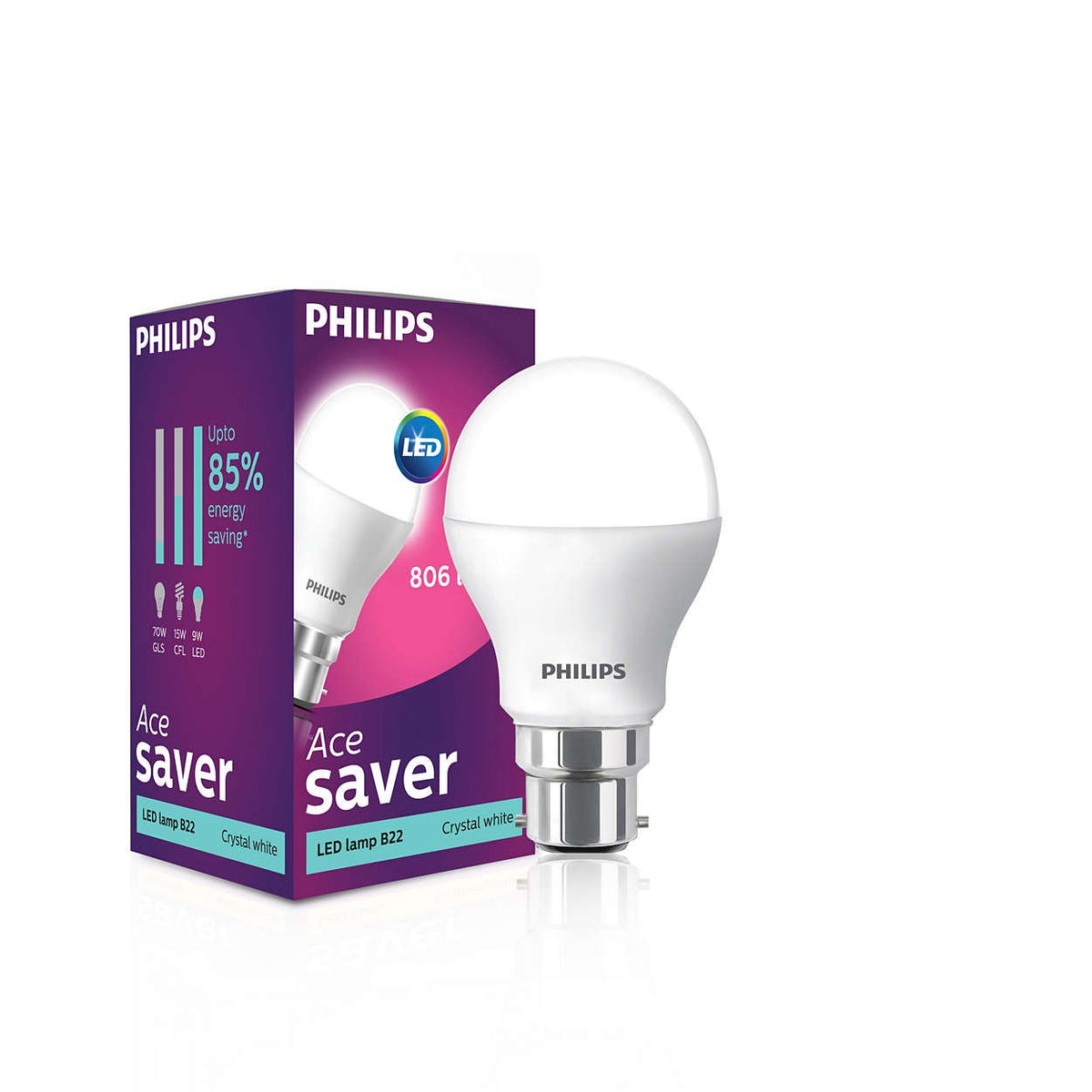 Philips LED Bulb (White, 9 W) - Set of 3 (Pack of 3)