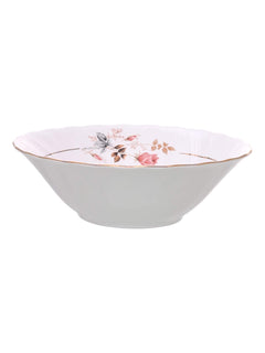 Clay Craft Fine Ceramic Floral Gold Line Dinner Set 18 Pieces, White, (MW-182), for Family of 6, Dinner Set Ceramic, Crockery Set, Dining Set for Dinner, Plates and Bowls Set, Crockery Set for Gift