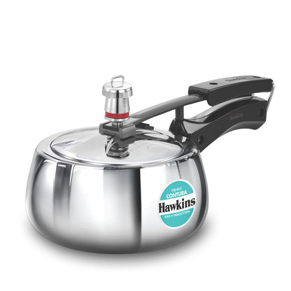Hawkins 1.5 Litre Triply Contura Induction Pressure Cooker, Triply Stainless Steel, Contura shaped, Silver (SSTCO15)