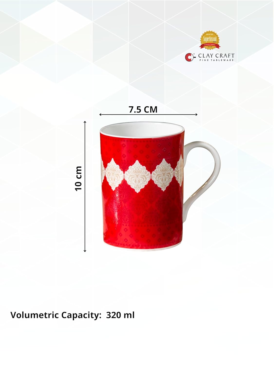 Clay Craft Fine Ceramic Printed Pride Milk/Coffee Mug 300 ml, Mugs for Coffee, Tea Mugs, Mugs for Gift, Ceramic Tea Cups, Reusable, Dishwasher, Freezer & Microwave Safe Mugs (Red, Set of 1)