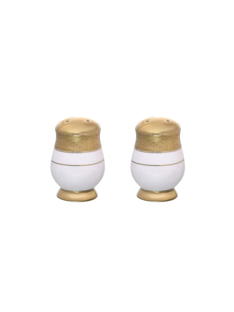 Clay Craft Fine Ceramic New Georgian Dinner Set of 40 Pieces, Enchanting Gold, for Family of 6, Dinner Set Ceramic, Crockery Set, Dining Set for Dinner, Plates and Bowls Set, Crockery Set for Gift