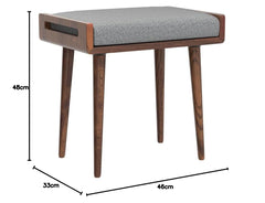 Sheesham Wood Ottoman Stool with Cushion | Compact Wooden Footrest & Seating Stool | Multipurpose for Living Ro