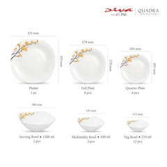 LaOpala PinkCity Emporium Dinner Set - 29 Pieces, Multicolour.,White