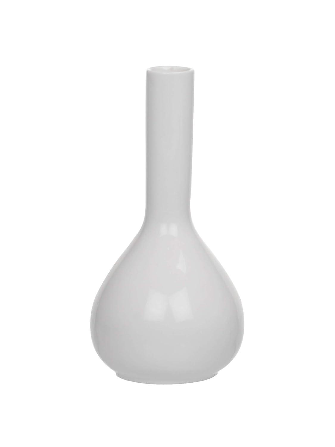 Clay Craft Basics Budvase High White Textured Ceramic Vase. Ideal Gift for Weddings, Party, Home, Spa (Set of 2)