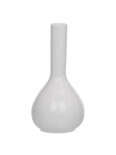 Clay Craft Basics Budvase High White Textured Ceramic Vase. Ideal Gift for Weddings, Party, Home, Spa (Set of 2)