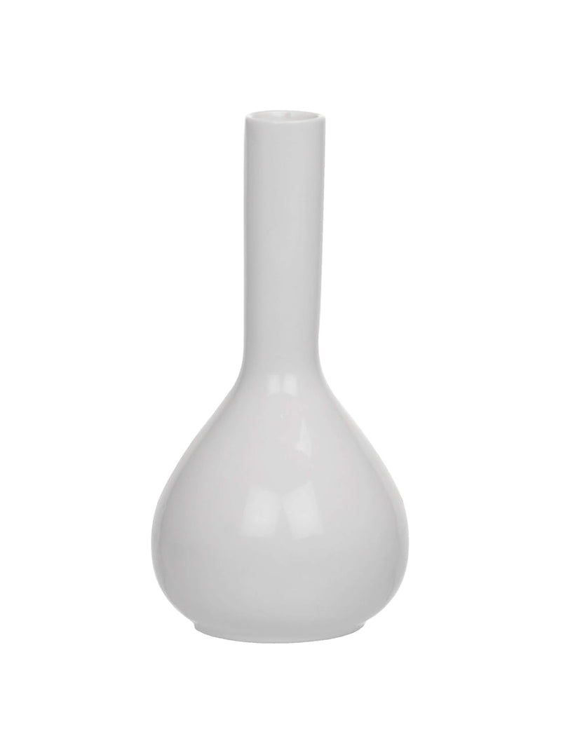 Clay Craft Basics Budvase High White Textured Ceramic Vase. Ideal Gift for Weddings, Party, Home, Spa (Set of 2)