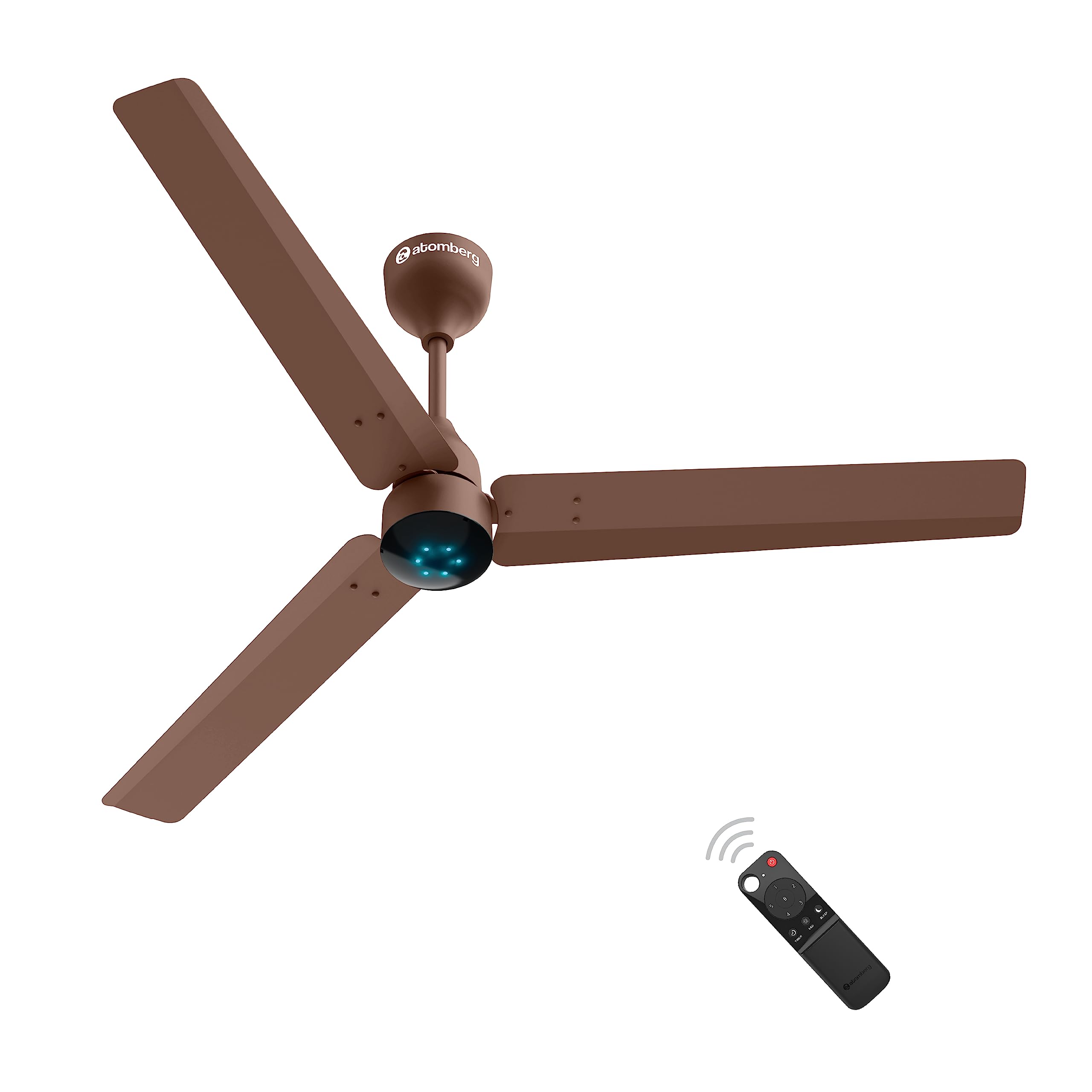 atomberg Renesa Enzel 1200mm BLDC Ceiling Fan with Remote Control | BEE 5 star Rated Energy Efficient Fan | High Air Delivery with LED Indicators| 3 Year Warranty (Dark Walnut)