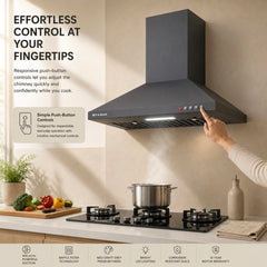 Faber SION 60 cm 900 m³/hr Wall Mounted Kitchen Chimney | Baffle Filter | Push Button | LED Lights | 1 Year Comprehensiv