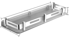 Plantex Unbreakable Plastic Bathroom Shelf for Wall/Kitchen Wall Shelf with Stainless Steel Railing/Living Room Multipurpose Wall Mounted Shelf (Transparent)-2