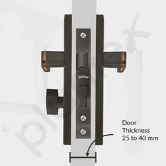 Plantex Heavy-Duty Main Door Mortise Lock Handle Set with 3 Keys, Brass Lock Body & Cylinder (8125 - Grey & PVD Choco)-5