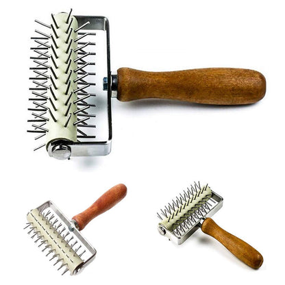 Pizza Hole Puncher, Cake Pie Pizza Cookies Bread Pastry Dough Docker Roller Wheel Hole Punch for Cake Pie Bread Pastry Baking Tool(13.3x20.5x5cm)