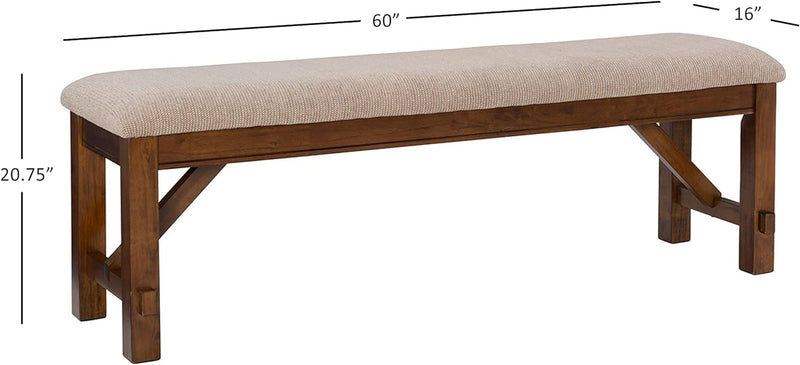 Solid Sheesham Rustic Wooden Bench for Garden | Indoor Seating | Living Room | Kitchen | Home | Bedroom 60" L x