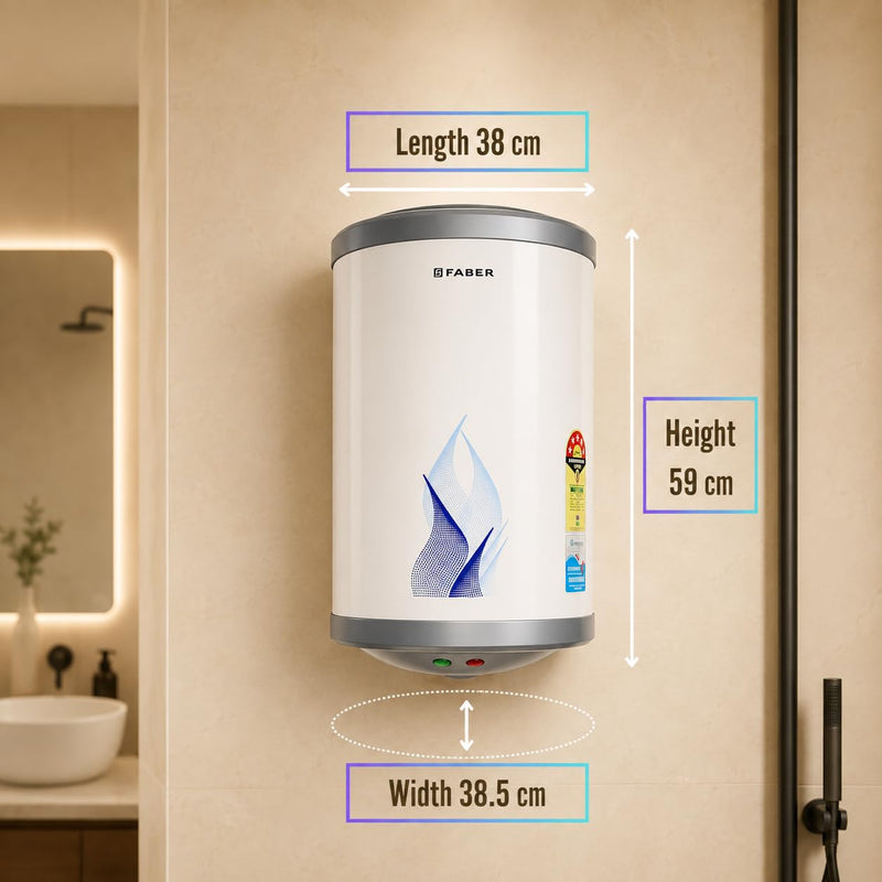 Faber 25Ltr Storage Water Heater (FWG VULCAN 25V), 5 Star, 7 yrs warranty on tank, Free Installation with Inlet & Outlet