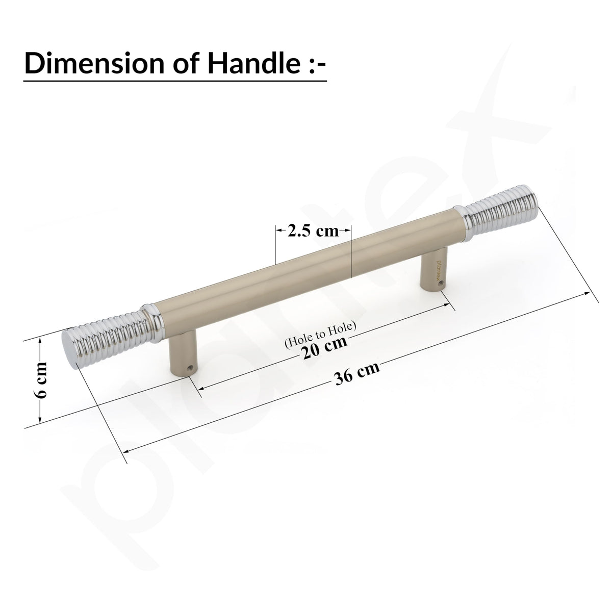 Plantex Door Handle for Main Door/14 Inch Main Door Handle/Pull-Push Handle for Home/Office/Hotel - Pack of 1 Satin White - Chrome Finish (3 Years Warranty)-2