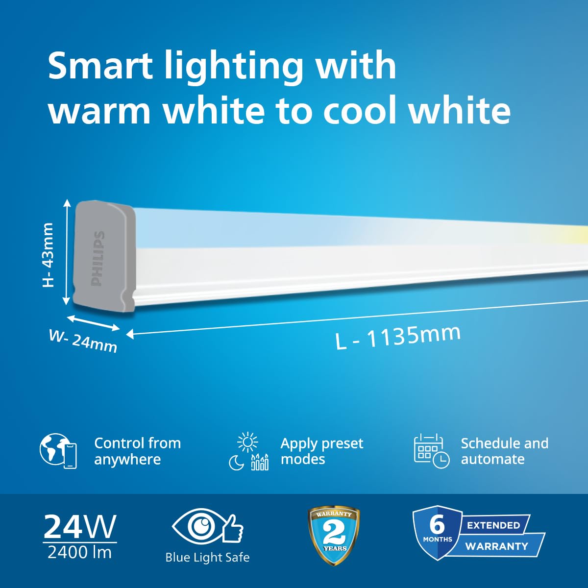 Philips Smart Wi-Fi 24W LED Batten NXT