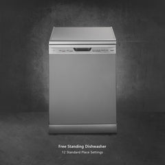 Kaff DW CENTRA 60 Dishwasher 12 Place Settings | 4 Wash Programs | Intensive, Eco, 90 Min & Rapid Wash | Stainless Steel