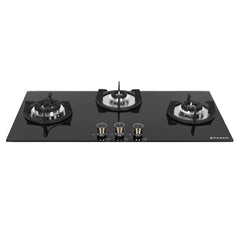 Faber Hob 90 cm 3 Burner|Auto-Ignition|Spillage Proof|Brass Burners|Metal Knobs|Pan Support|2yrs on Burner,5 Yrs Warrant