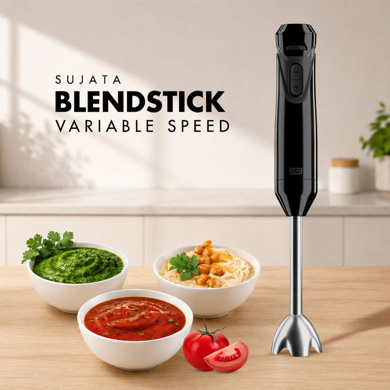Sujata Blendstick 600W Hand Blender | 18000 RPM, Stainless Steel Shaft, Detachable Stick - Variable Speed / Black