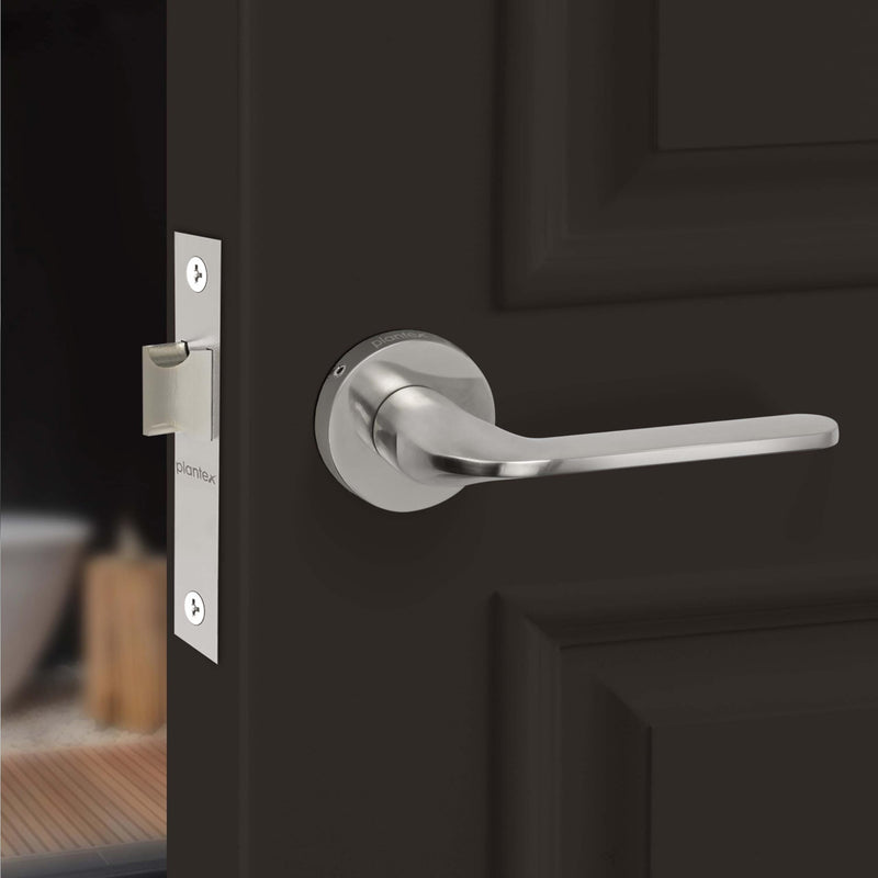 Plantex Brass Pearl Mortice Door Lock for Balcony and Bathroom Door Lock/Keyless Handle Set with Baby Latch (7060 - Matt Finish)-1