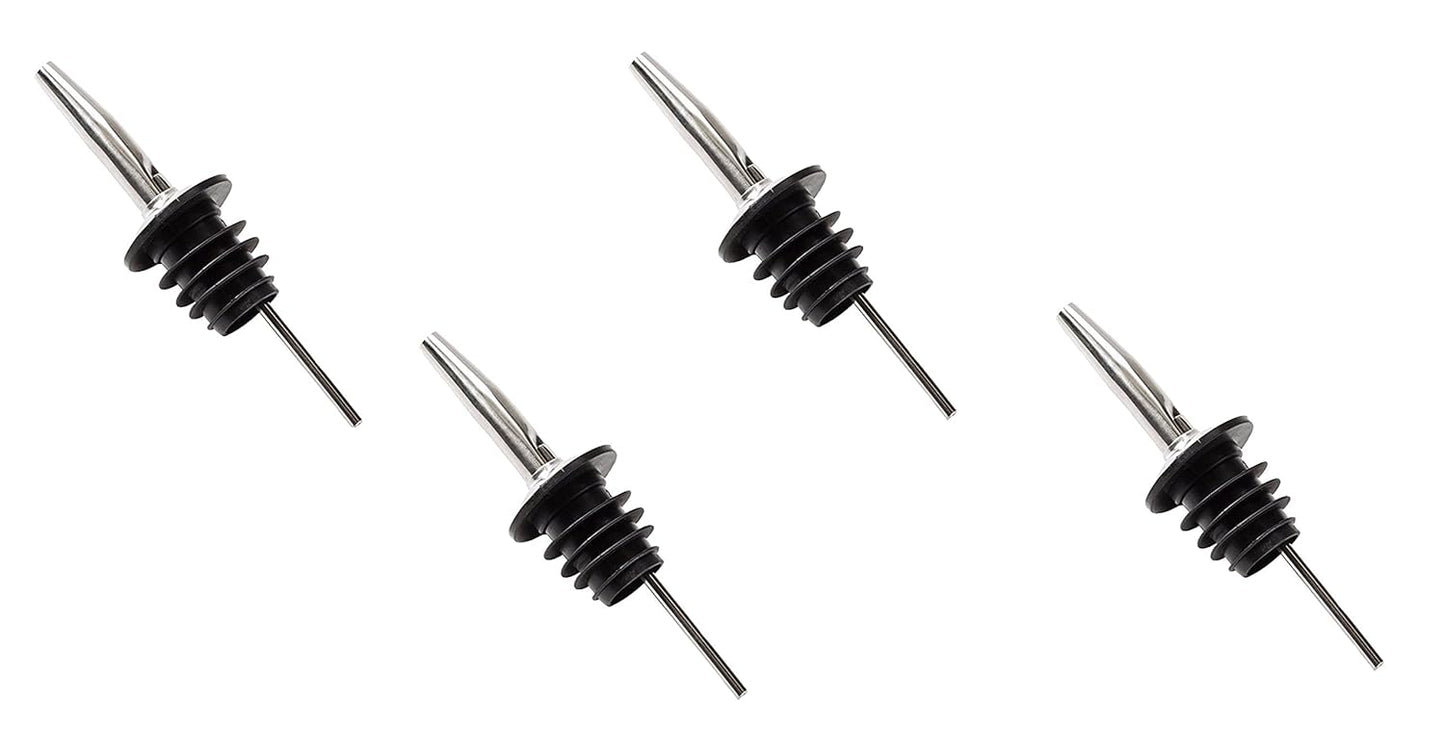 Dynore Stainless Steel Wine/Liquor/Sauce/Olive Oil Pourers- Set of 4