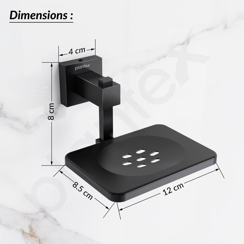 Plantex 304 Grade Stainless Steel Wall Mounted Soap Holder for Bathroom/Soap Stand/Soap Dish/Bathroom Accessories - Splash (Black)-3
