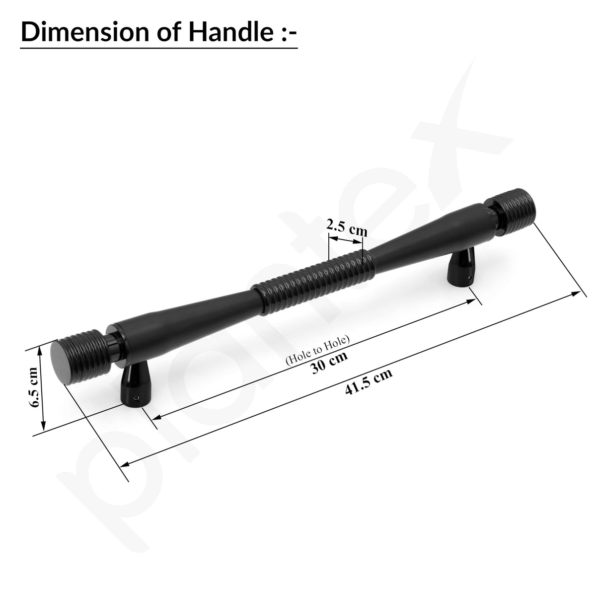 Plantex Main Door Handle/Stainless Steel Door Handle/12 Inch Pull-Push Handle for Home/Office - Pack of 1 (APS-147, Black)-2