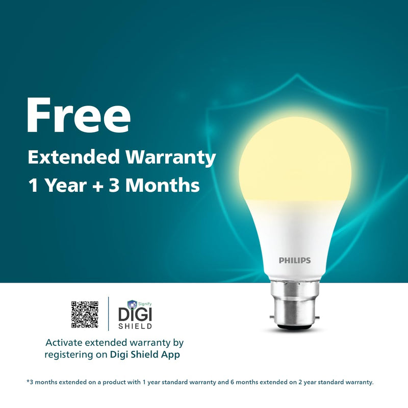 Philips Ace Saver Base B22 12-Watt LED Bulb (Warm White) - Pack of 2