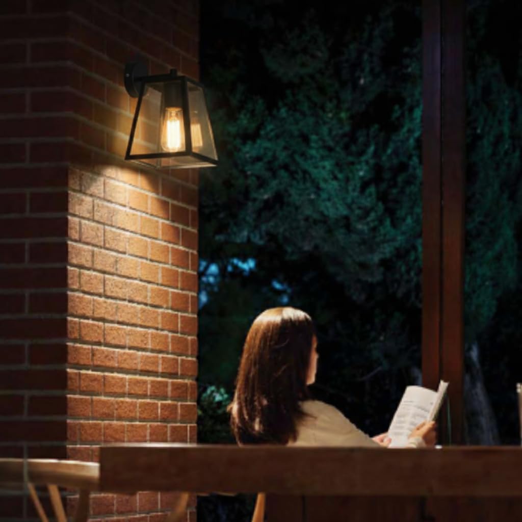 Philips Serene Wall Light (Matte black with clear glass, B0GP6PTYVY)