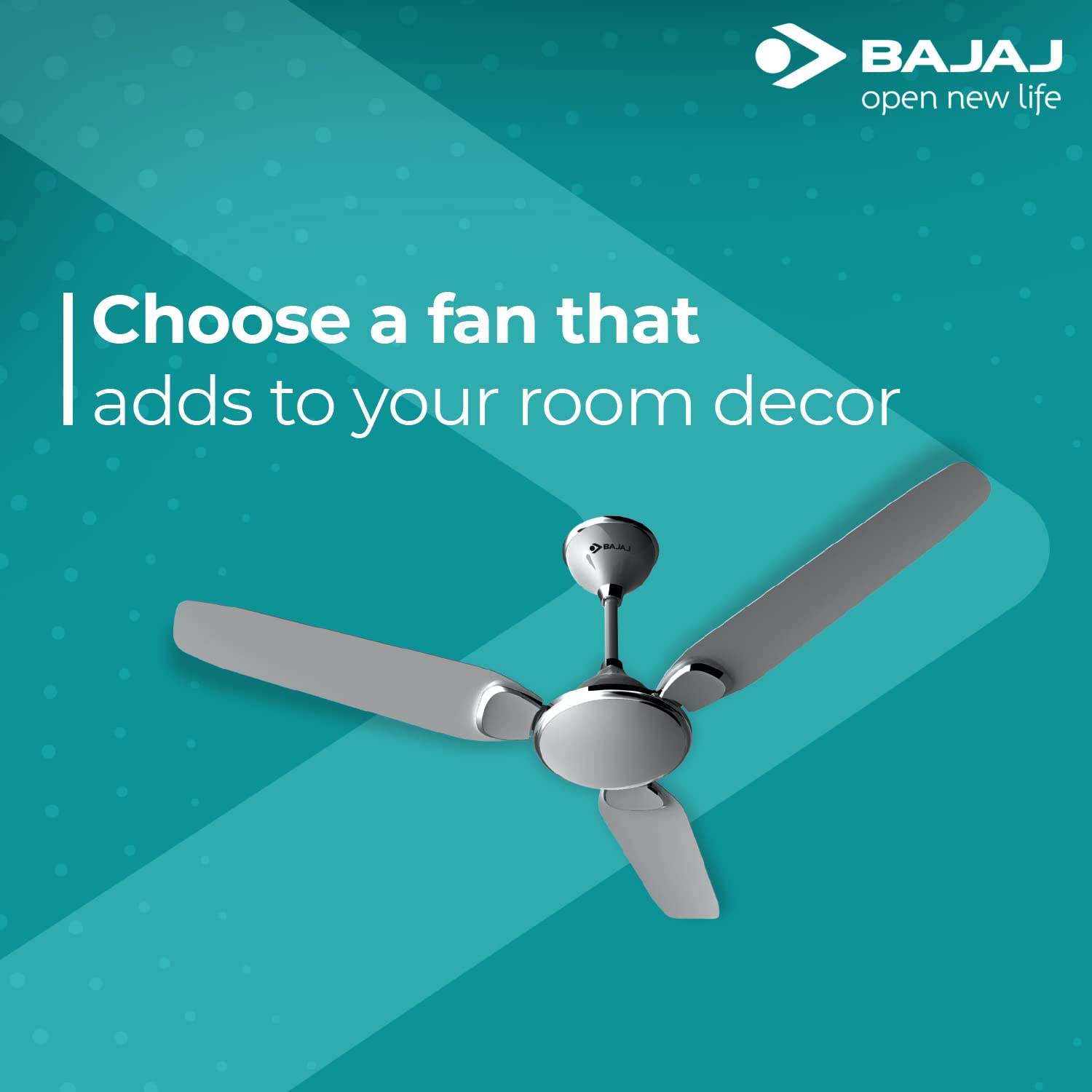 Bajaj Trendy Plus Ceiling Fan 1200 mm, Snowy White
