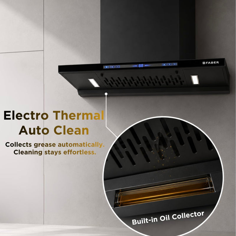 Faber SLIMX 75cm 1500m³/hr BLDC Autoclean Filterless T-Shape Chimney||Built In Oil Collector|Touch & Gesture Control|12Y