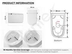 Plantex Smart Toilet Commode One Click Foot Touch with 18 Months Warranty/Heated Seat/Auto Lid Open & Close with Auto Flush/Water-Saving Technology- S-Trap (White)-3