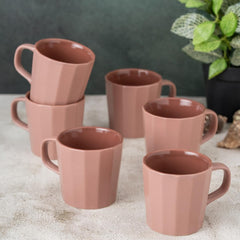 Clay Craft Fine Ceramic Armada Mustard & Pink Cups & Saucer, Set of 12, Cups for Tea & Coffee, Gift Set, Elegant Design for Home and Kitchen and Can Be Gifted to Your Loved Ones On Any Occassions
