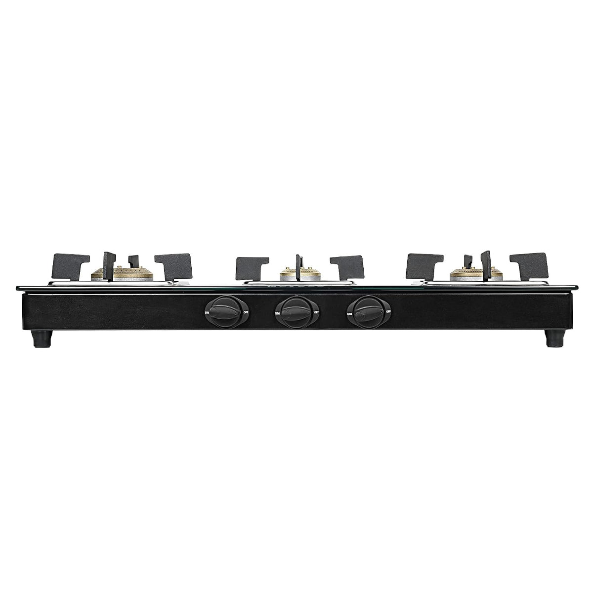 Faber Glass Top 3 Burner Gas Stove (Hob Cooktop Pearl 3BB BK) with Jumbo Burner, Diamond Coated Pan Support, Manual Igni