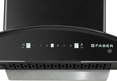 Faber 60 cm 1500 m³/hr Autoclean Kitchen Chimney (HOOD MAGNUS IN HC SC FL EBK 60, Filterless technology, Touch with Gest