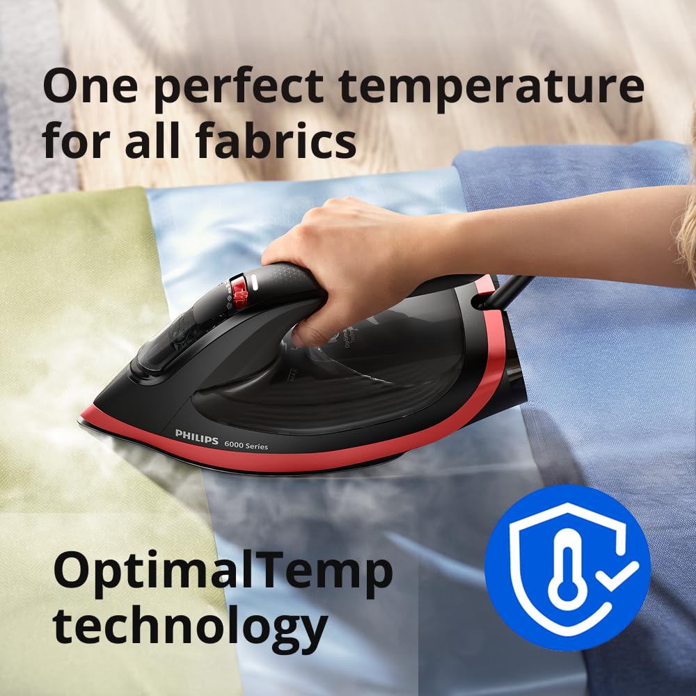 Philips DST6130/40 Steam Iron, Black and Red