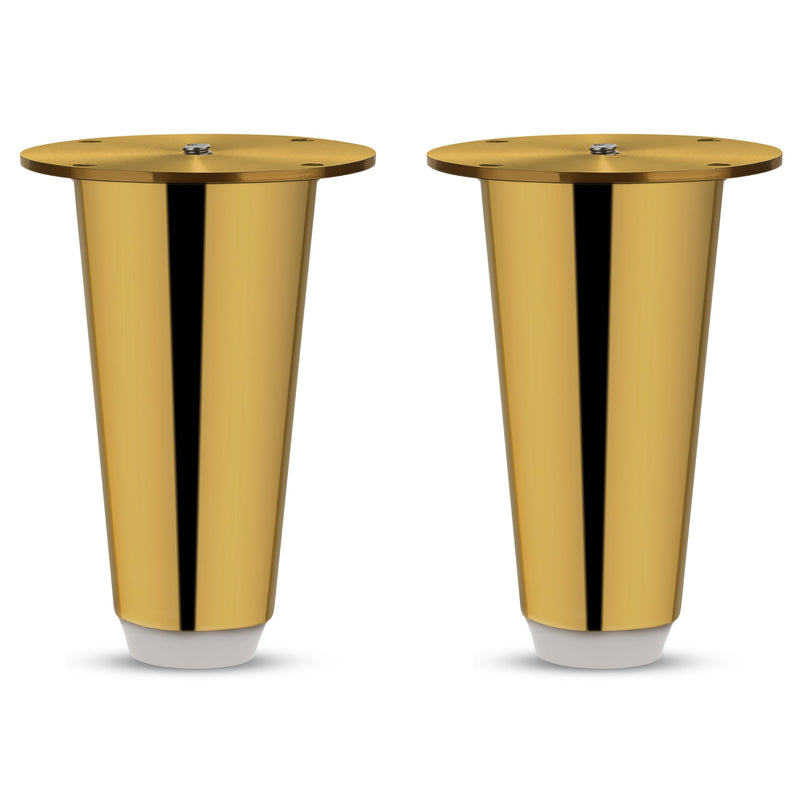 Plantex Heavy Duty Round 4 inch Spare Sofa Legs for Bed Furniture/Sofa Legs for Furniture Fitting/Table Legs/Sofa Leg Set of 2 pcs (Gold) (Model APS-DTS-53)-1