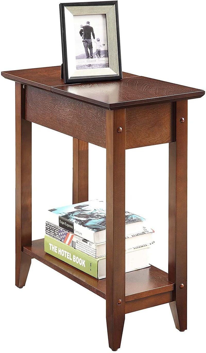 Sheesham Wood Nightstand | Bedside Table with Drawer & Open Shelf | Solid Wood Side Table (Mahogany)