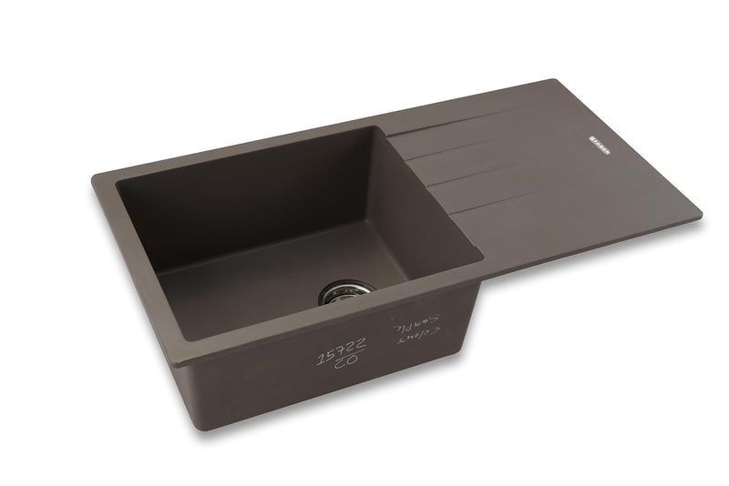 Faber Verona Ingranite36"X18"Single Bowl Sink with Drainboard &Plumbing Kit|25Yrs Warranty|Silent,Scratch,Dent & Heat Re